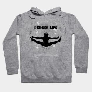 #cheer_Life Design with Silver Star Background Style 3 Hoodie